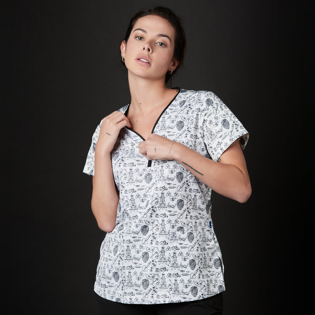 casaca para mujer en color blanco