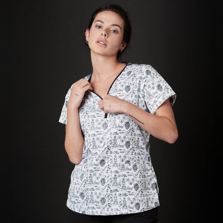 casaca para mujer en color blanco