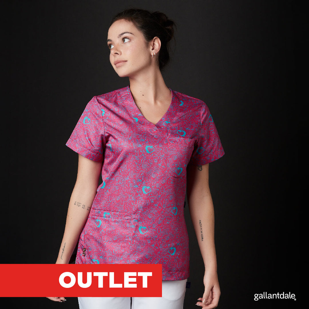 The Factory Women Scrub Top Win Dr. Happy Antibacterial Multiverse