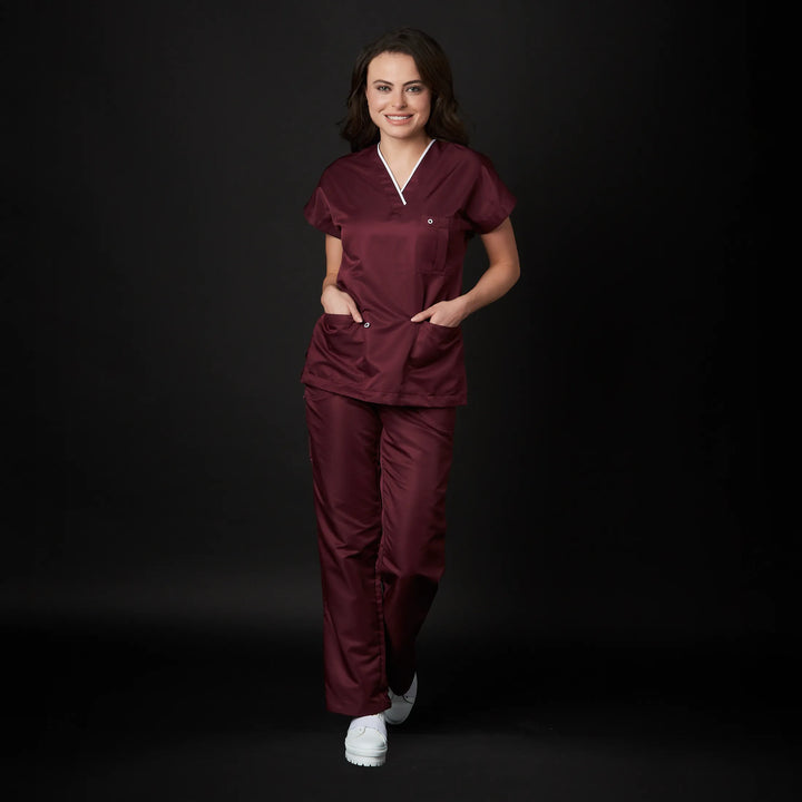 pijama dra quinn dama win antibacsafe para mujer en color rojo