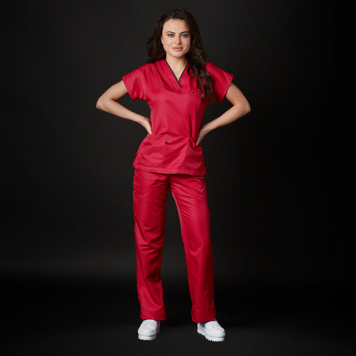 pijama dra quinn dama win antibacsafe para mujer en color rojo