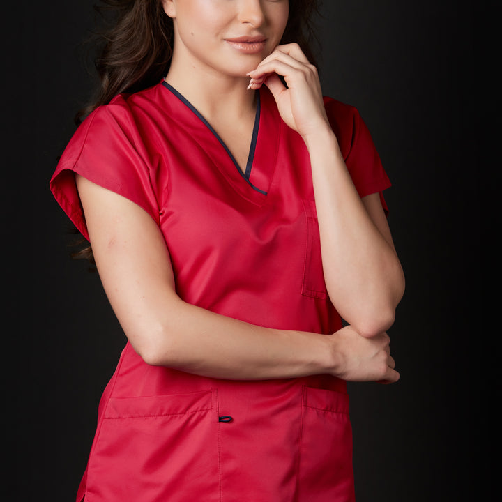pijama dra quinn dama win antibacsafe para mujer en color rojo