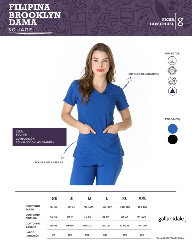 Tallas para mujer: S, M, L, XL, XXL
