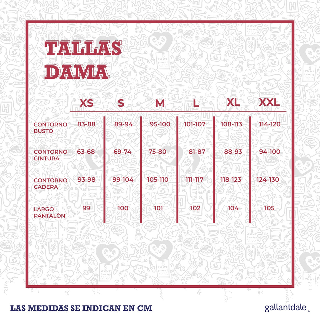 Tallas para mujer: S, M, L, XL, XXL